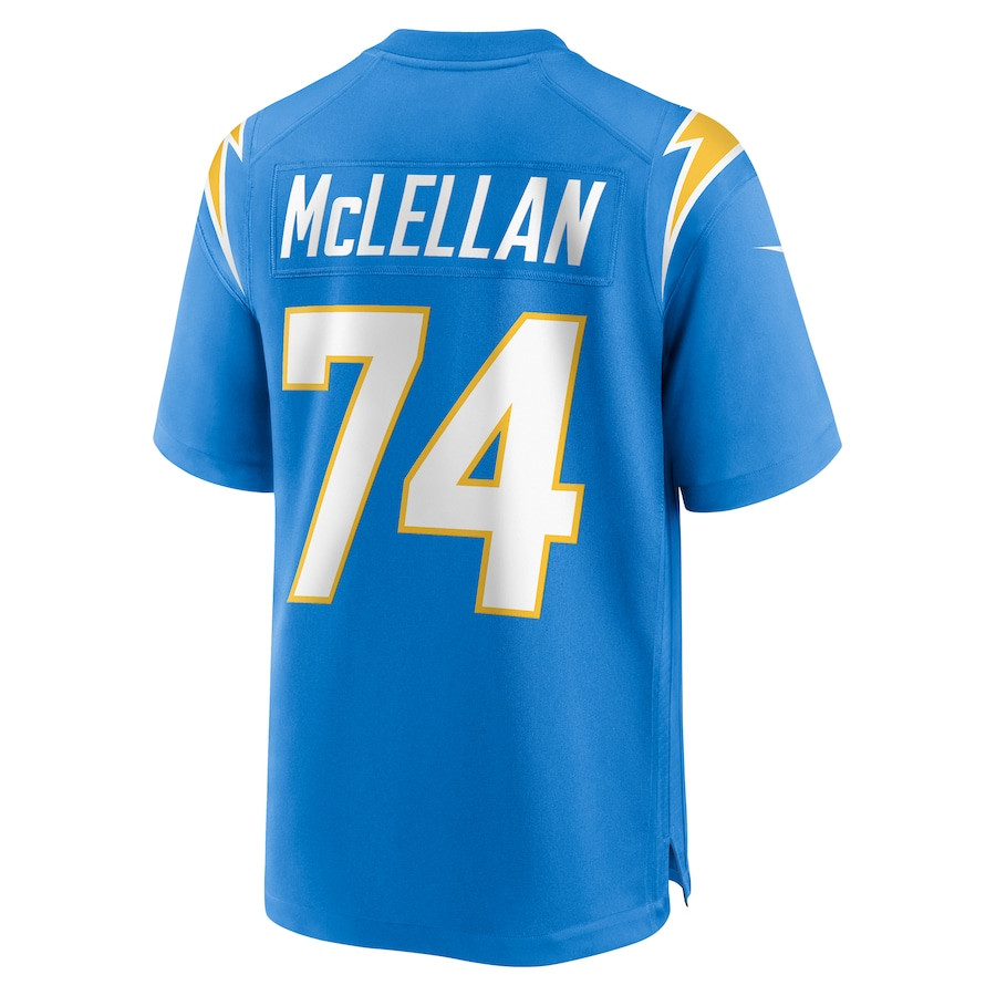 Tyler McLellan 74 Los Angeles Chargers Team Game Powder Blue NFL Jersey Men's