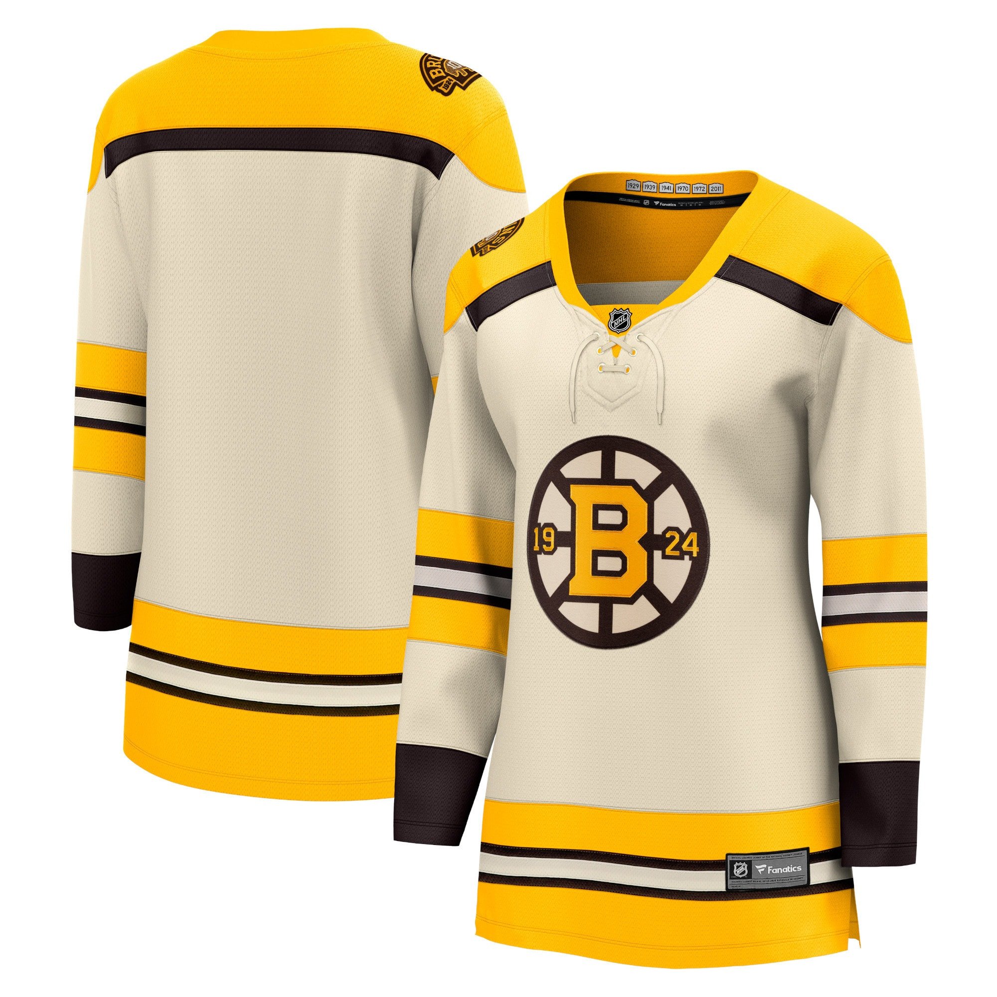 Boston Bruins 100th Anniversary Breakaway Women, Cream NHL Jersey Women's