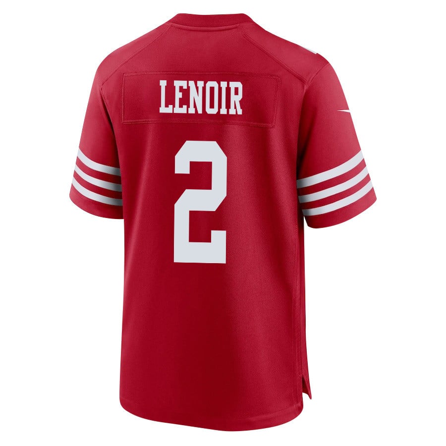 Deommodore Lenoir 2 San Francisco 49ers Super Bowl LVIII Patch Game Scarlet NFL Jersey Men's