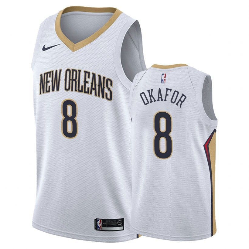 New Orleans Pelicans Jahlil Okafor 8 Associatio White NBA Jersey Men's