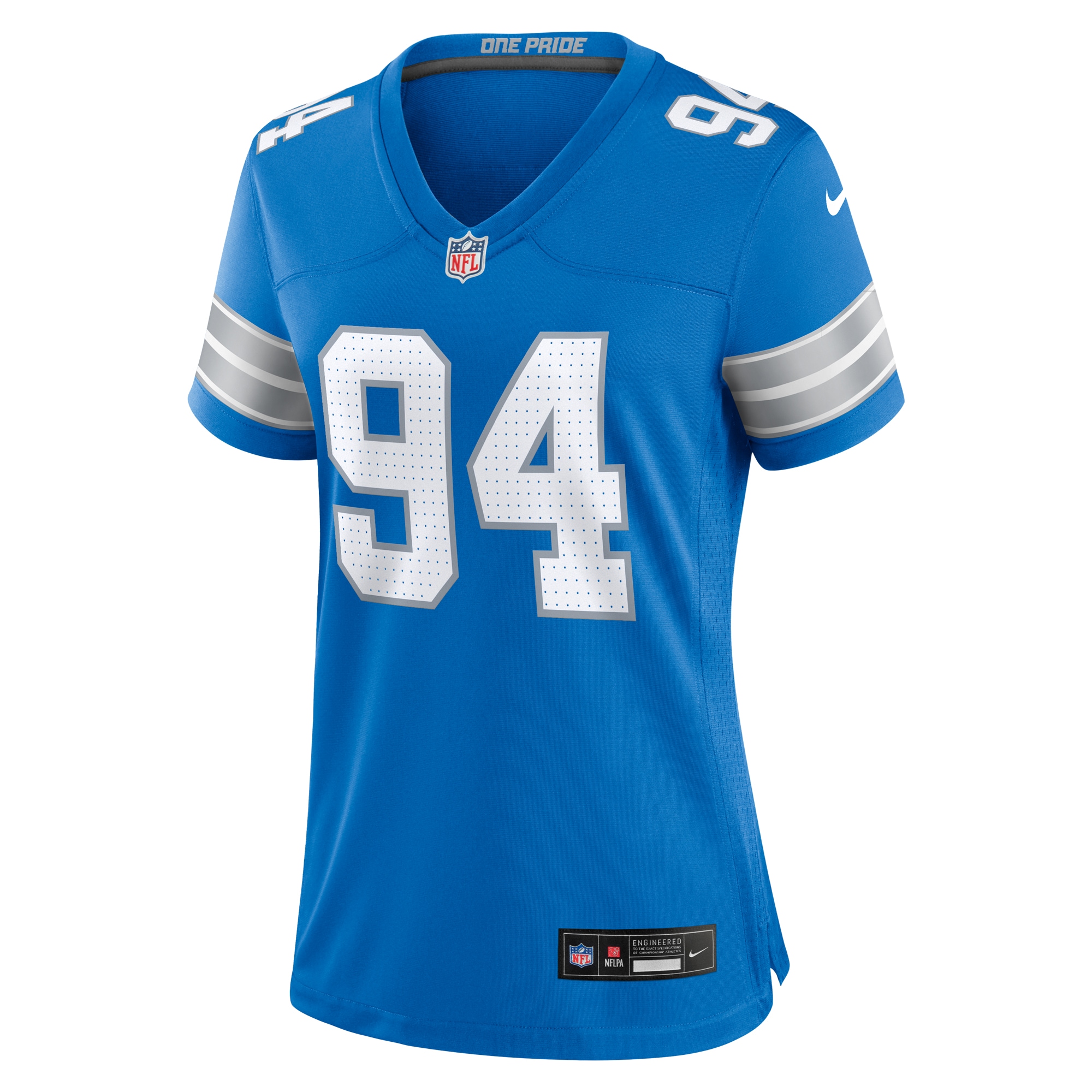 Detroit Lions Mekhi Wingo Blue Team Game NFL Jersey Women's