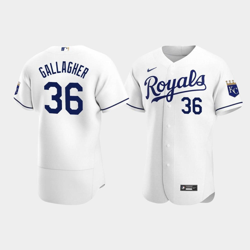 Cam Gallagher 36 Kansas City Royals White Home MLB Jersey Men's