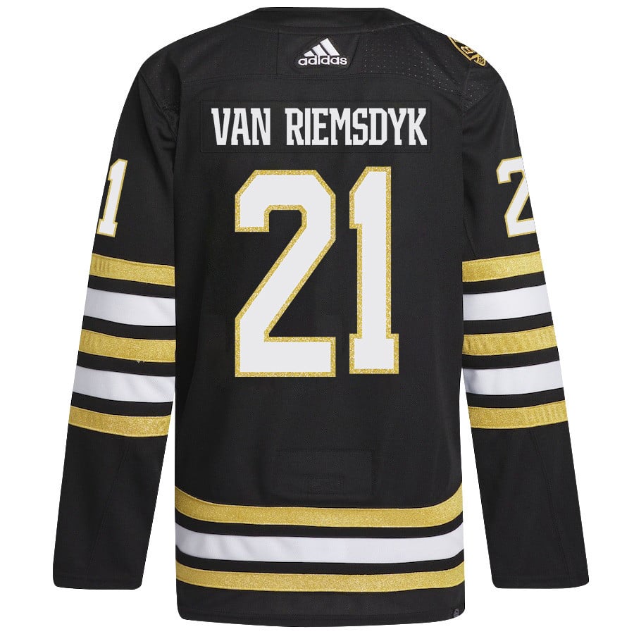 James van Riemsdyk 21 Boston Bruins 2024 Playoffs Patch Home Black NHL Jersey Men's