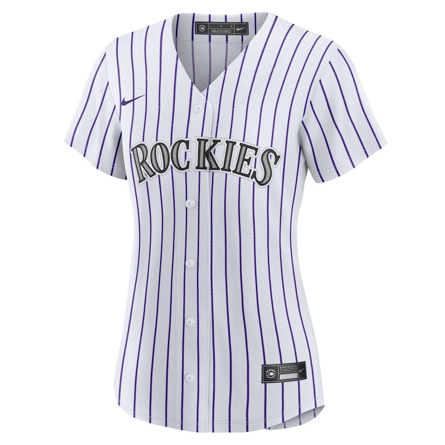 Colorado Rockies Home Blank White MLB Jersey Women's