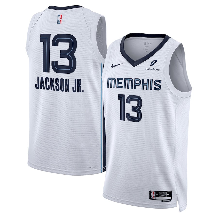 Jaren Jackson Jr. 13 Memphis Grizzlies Unisex Swingman Badge Player Association Editio White NBA Jersey Unisex