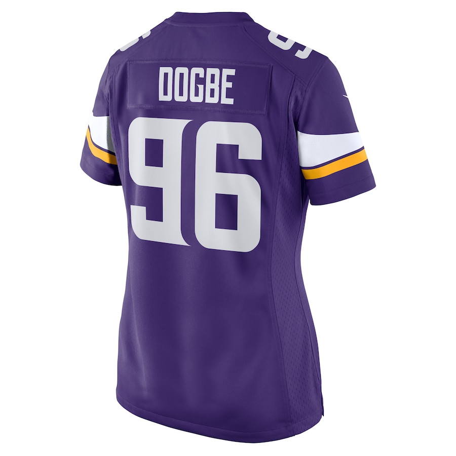 Michael Dogbe 96 Minnesota Vikings Team Game Purple NFL Jersey Women's