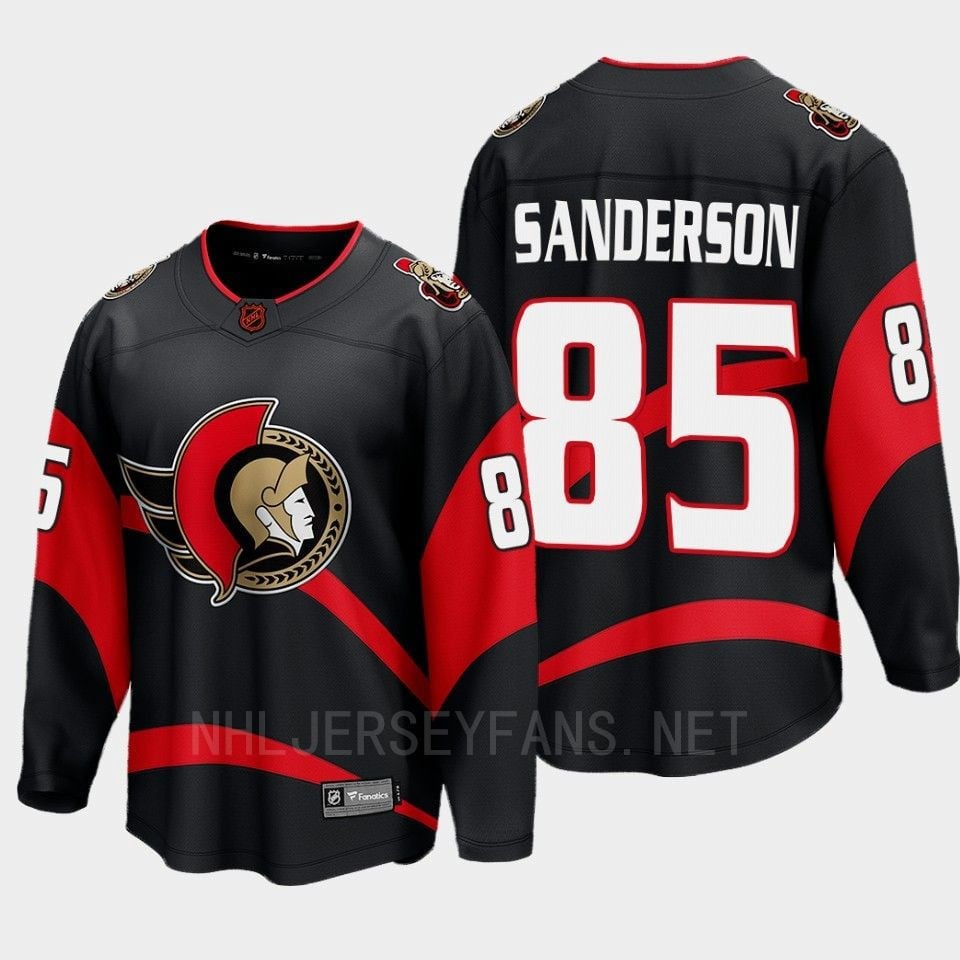 Ottawa Senators 2022 Jake Sanderson 85 Special Edition 2.0 Black Breakaway Player NHL Jersey Men's