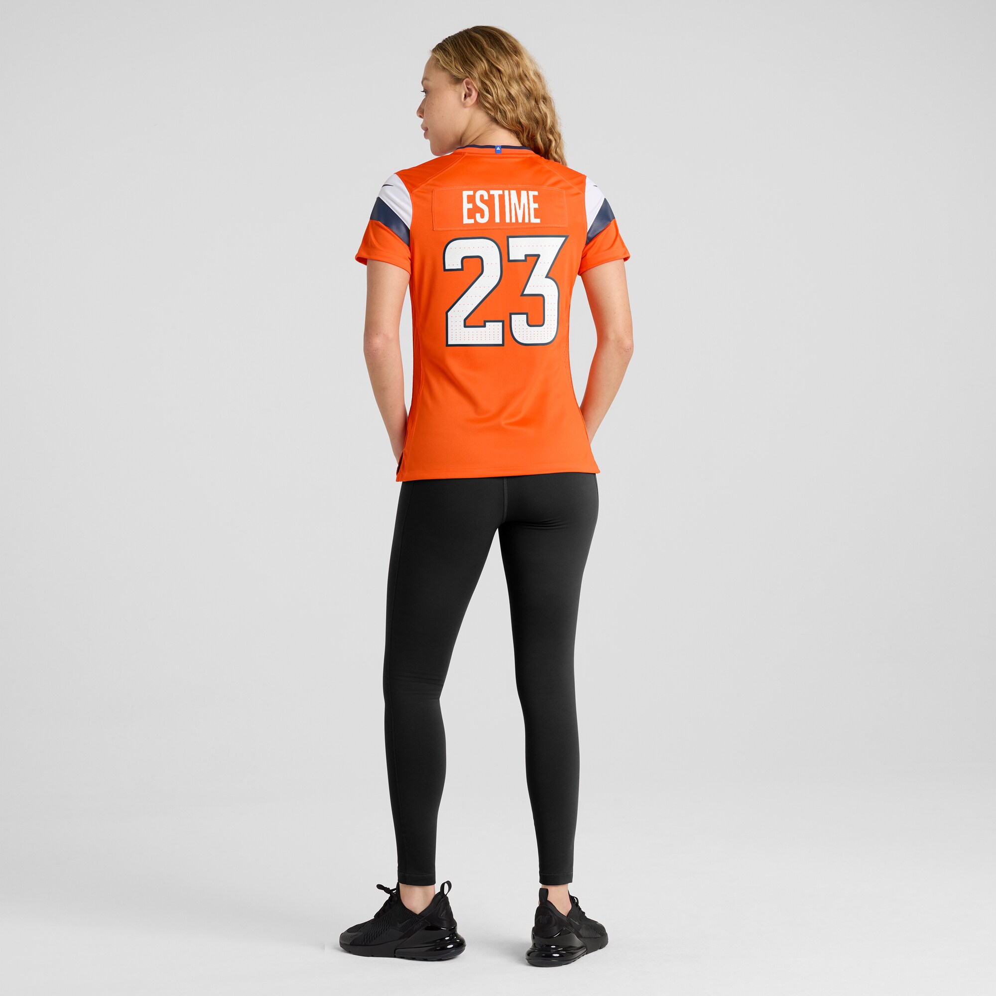 Denver Broncos Audric Estime Orange Team Game NFL Jersey Women's