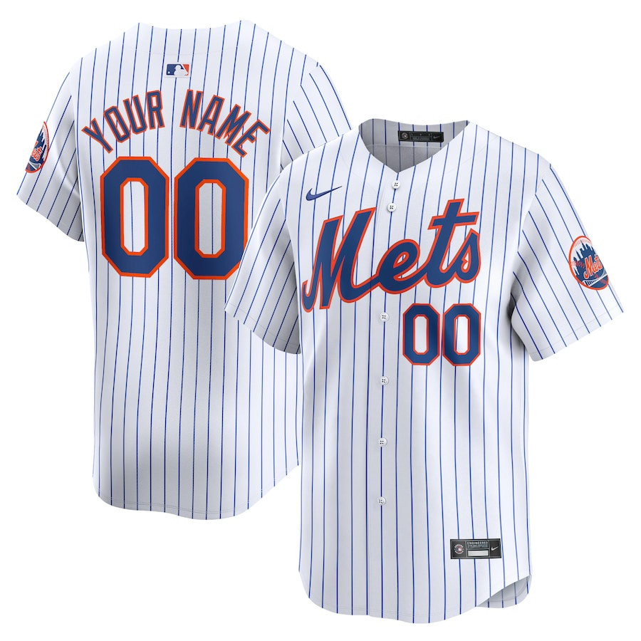 New York Mets Home Limited Custom White MLB Jersey Youth