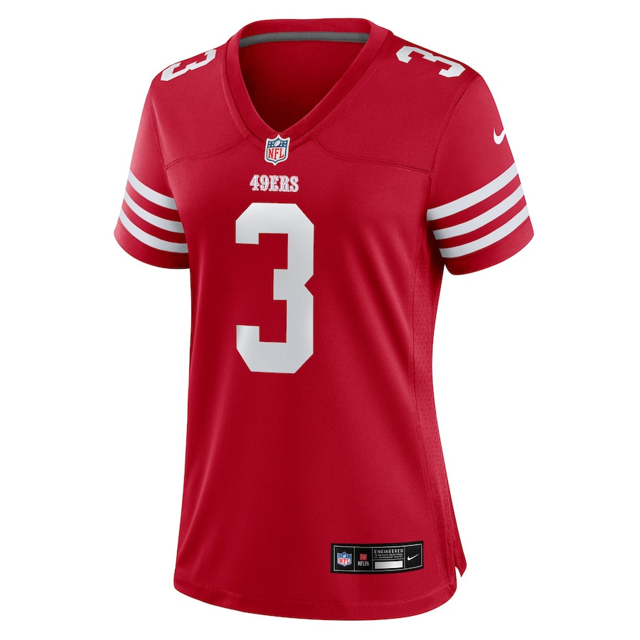 Mitch Wishnowsky 3 San Francisco 49ers Game Scarlet NFL Jersey Women's