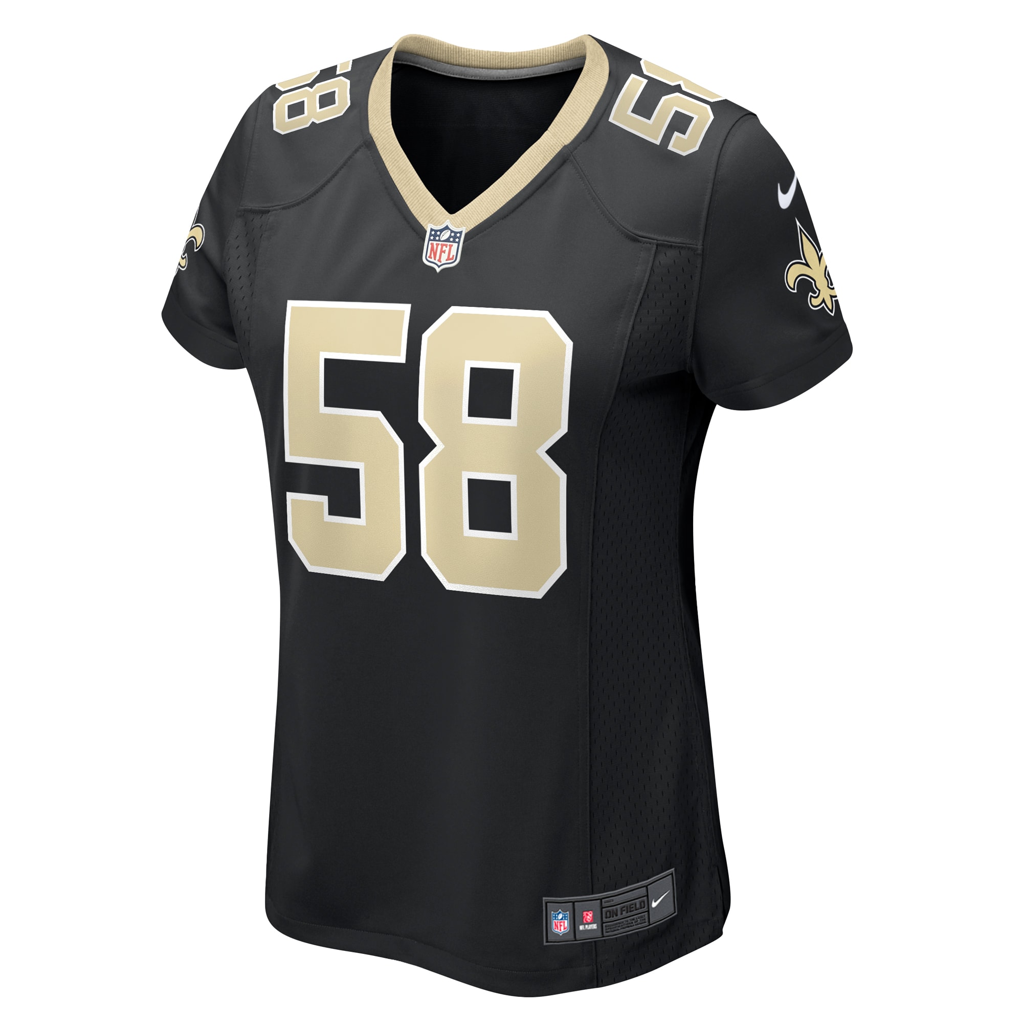 New Orleans Saints Anfernee Orji Black Team Game NFL Jersey Women's