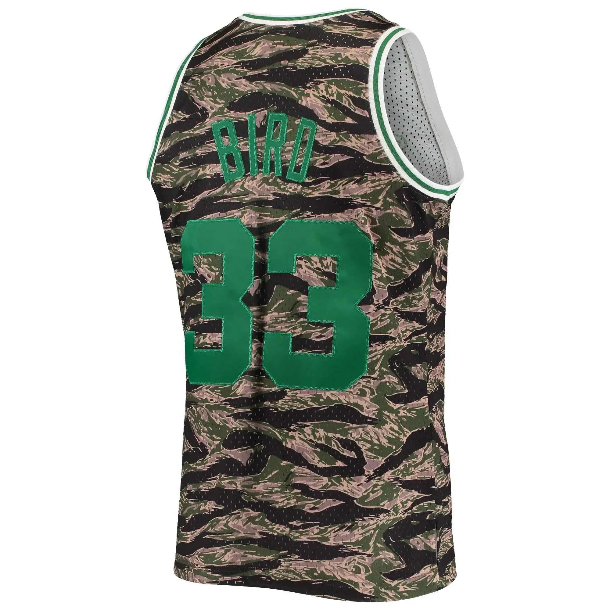 Larry Bird Boston Celtics Mitchell Ness Hardwood Classics Tiger Swingman Camo NBA Jersey Men's