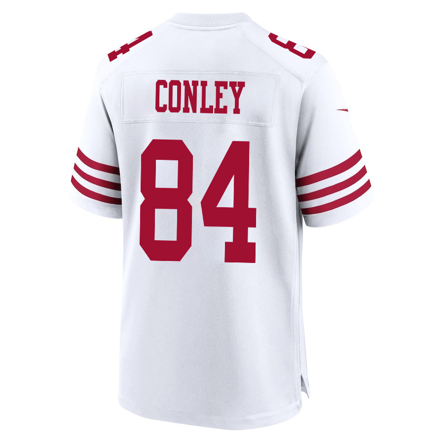 Chris Conley 84 San Francisco 49ers Super Bowl LVIII Patch Game White NFL Jersey Men's