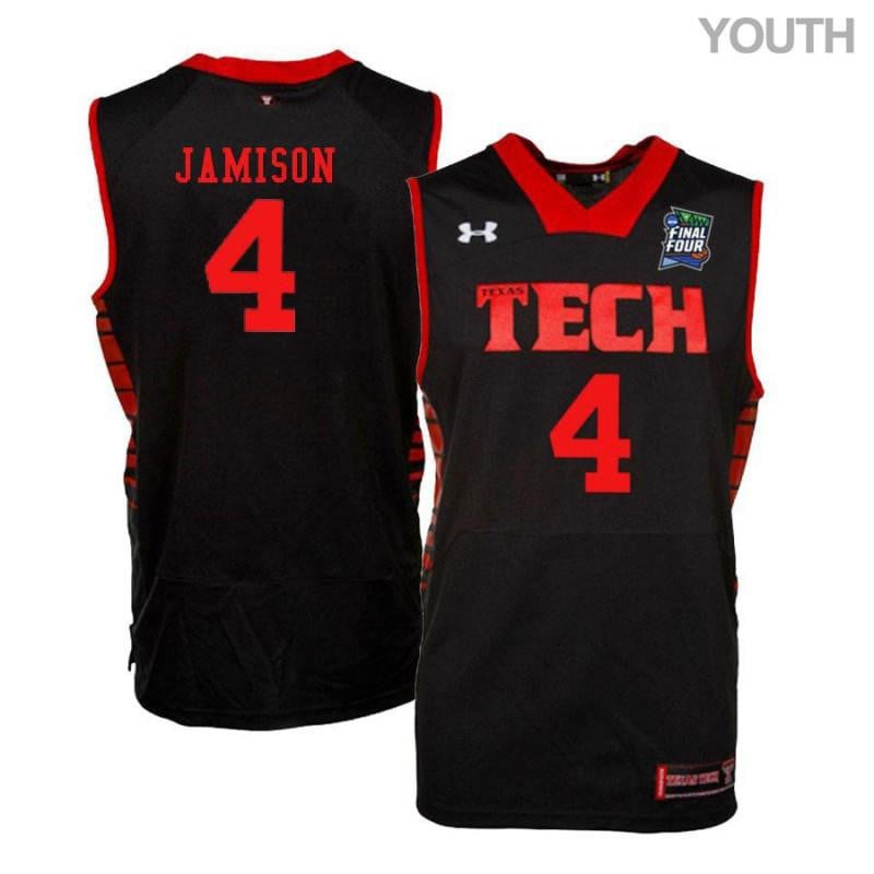 Under Armour 4 Justin Jamison Black Texas Tech Red Raiders NCAA Jersey Youth
