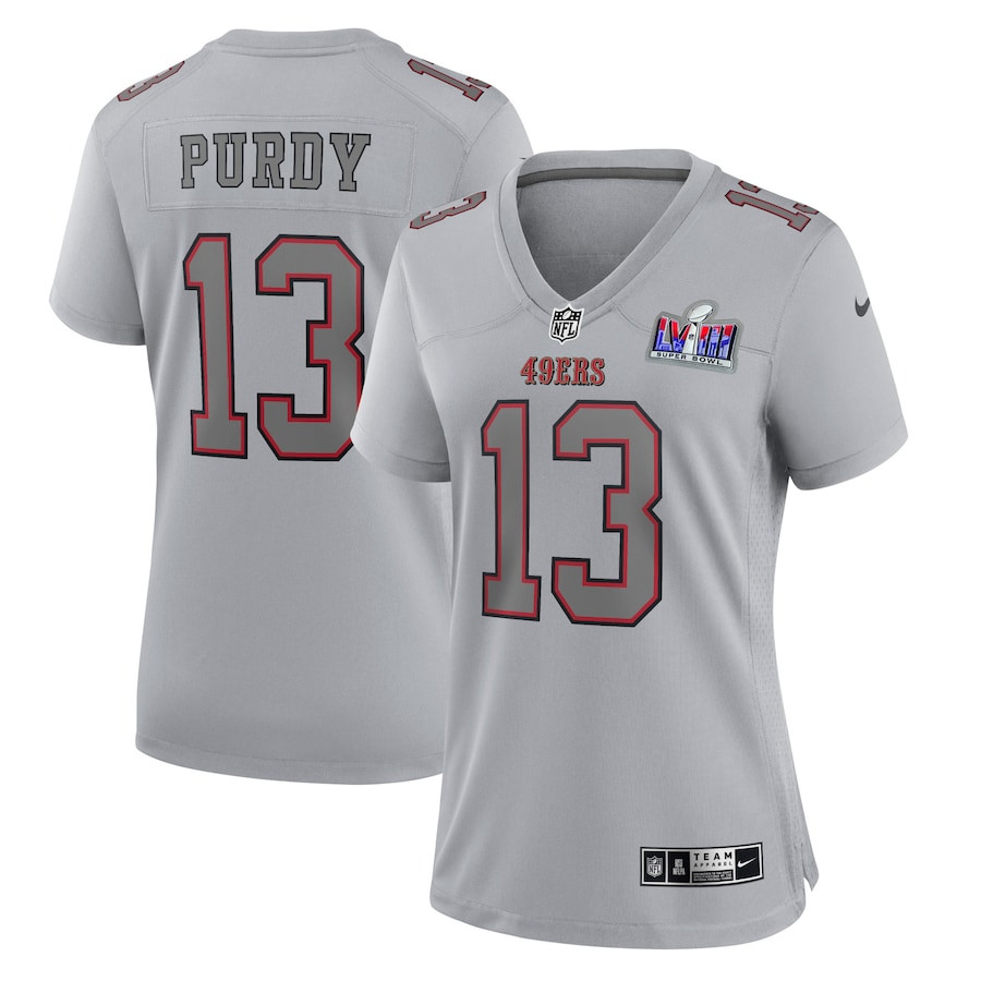 Brock Purdy 13 San Francisco 49ers Super Bowl LVIII Atmosphere Fashion Game Gray NFL Jersey Women's