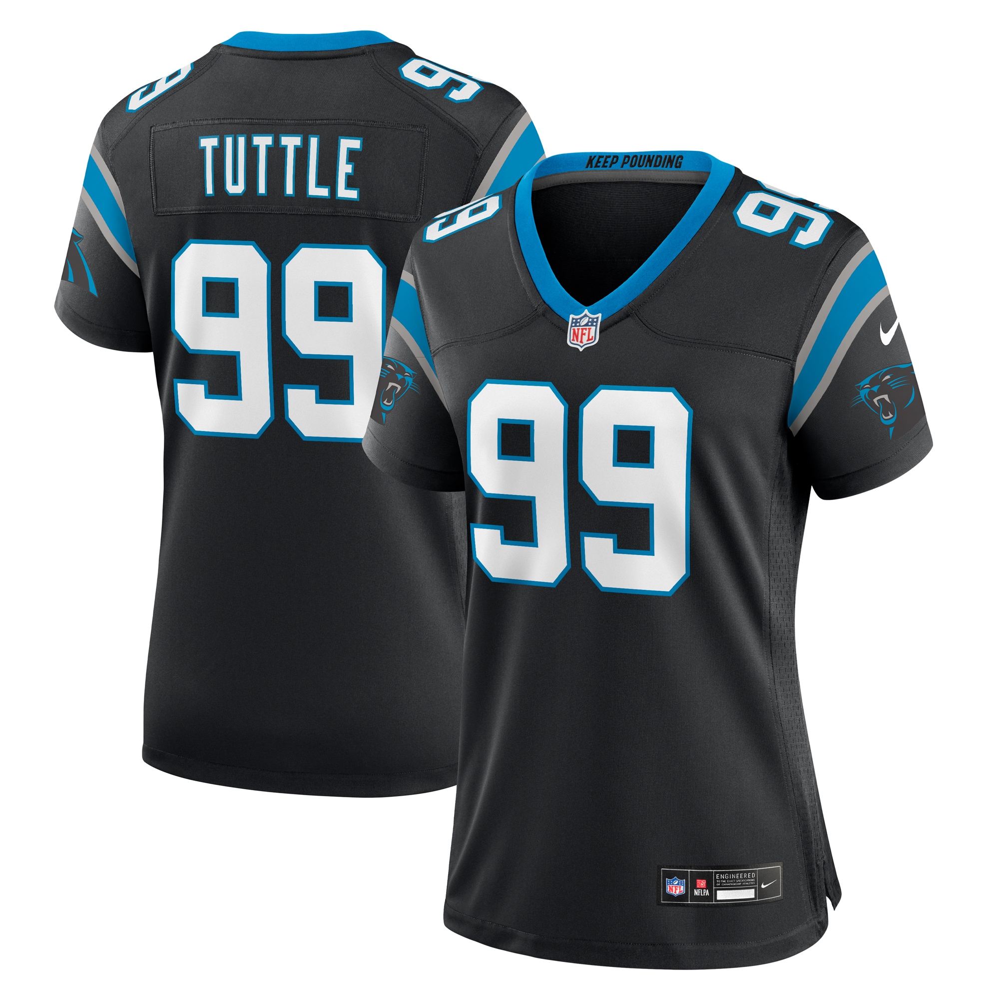 Carolina Panthers Shy Tuttle Black Game Player NFL Jersey Women's