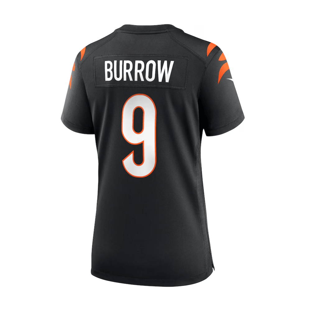 Joe Burrow 9 Cincinnati Bengals 2025 Pro Bowl Patch Game Black NFL Jersey Women's