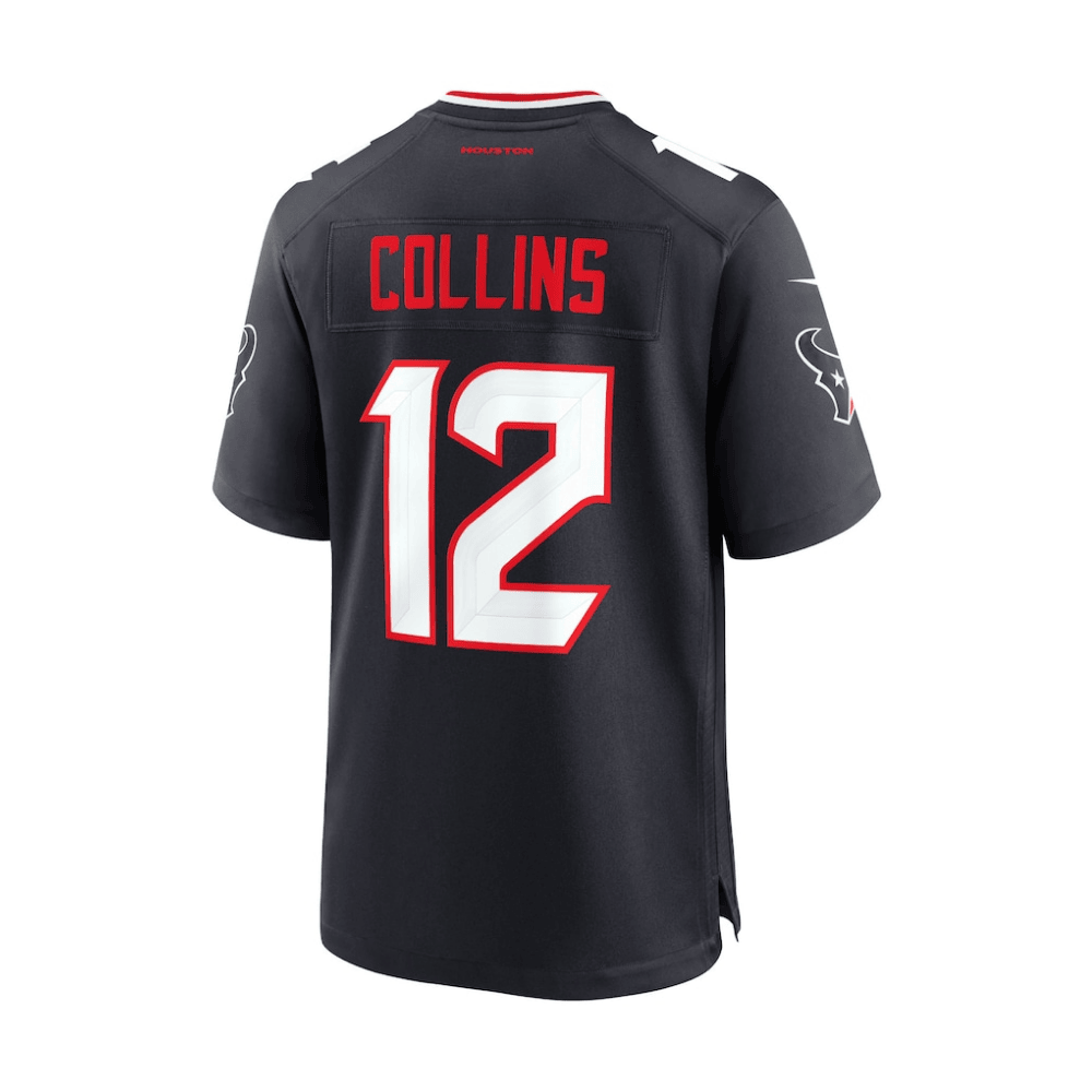Nico Collins 12 Houston Texans 2025 Pro Bowl Patch Game Navy NFL Jersey Men's