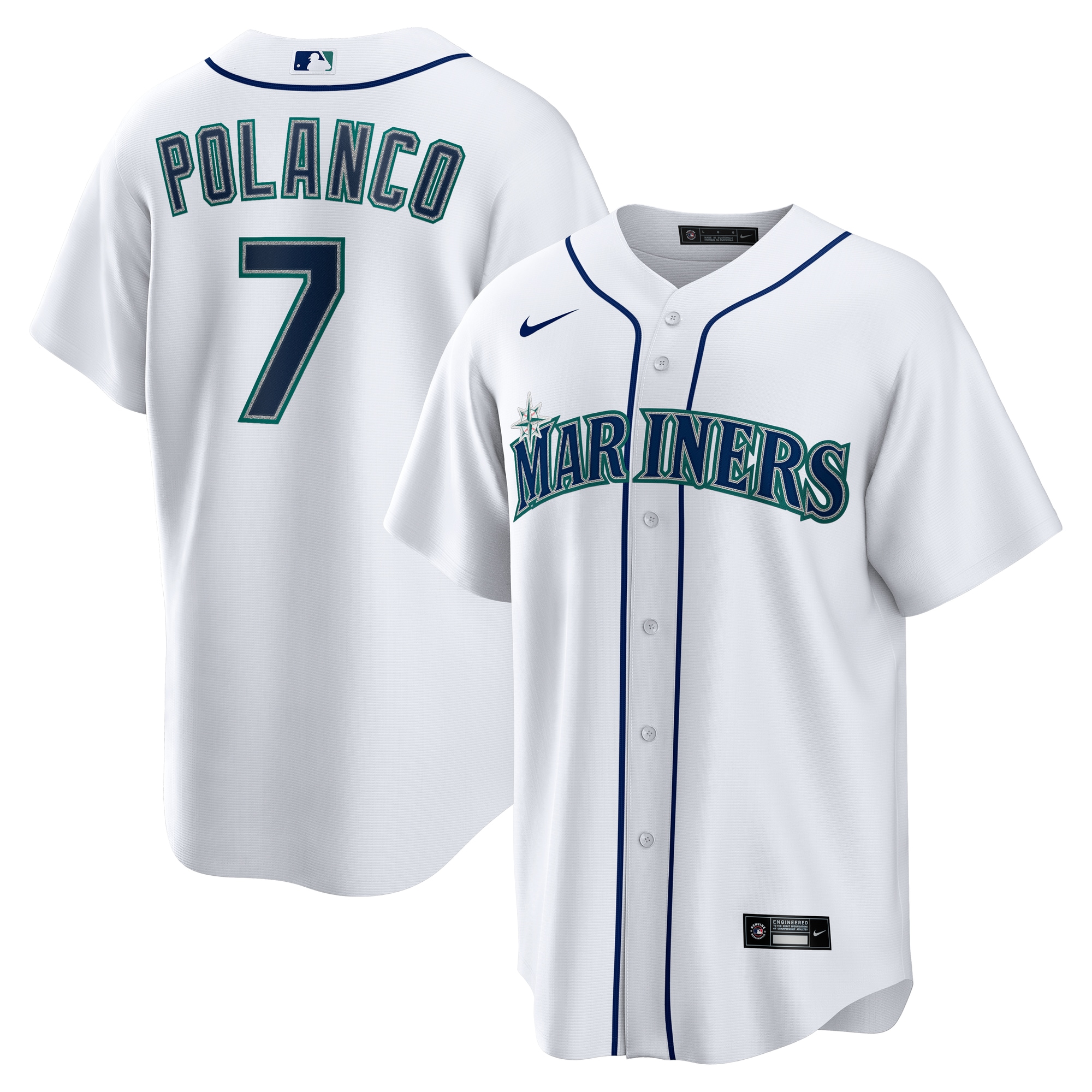 Seattle Mariners Jorge Polanco White Home MLB Jersey Men's