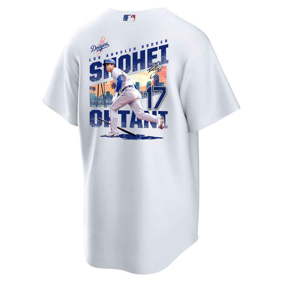 Shohei Ohtani 17 Los Angeles Dodgers Signed Homerun 2023 Home White MLB Jersey Men's