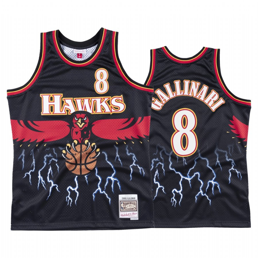 Danilo Gallinari 8 Atlanta Hawks Black Lightning NBA Jersey Men's