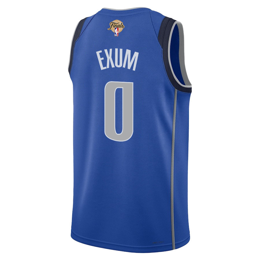 Dante Exum 0 Dallas Mavericks 2024 FINALS PATCH Swingman Icon Edition Blue NBA Jersey Men's