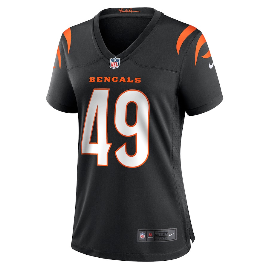 Joe Bachie 49 Cincinnati Bengals Team Game Black NFL Jersey Women's