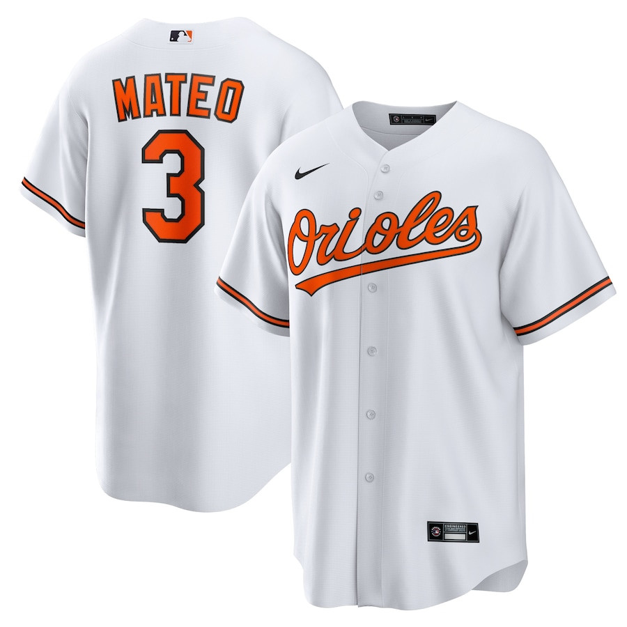 Jorge Mateo 3 Baltimore Orioles White MLB Jersey Men's