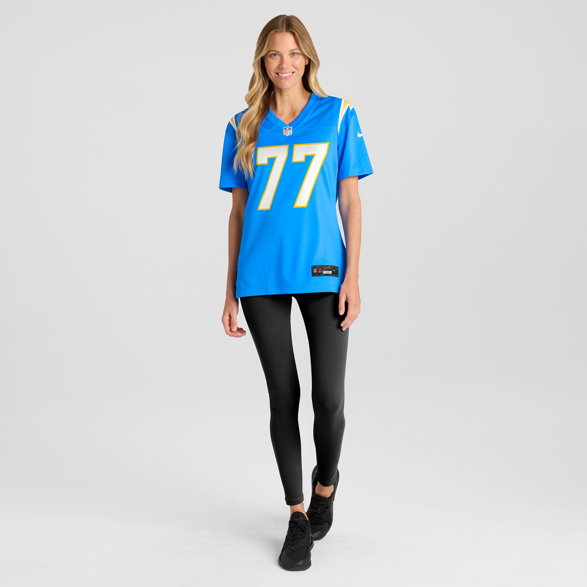 Los Angeles Chargers Zion Johnson Powder Blue Player Game NFL Jersey Women's