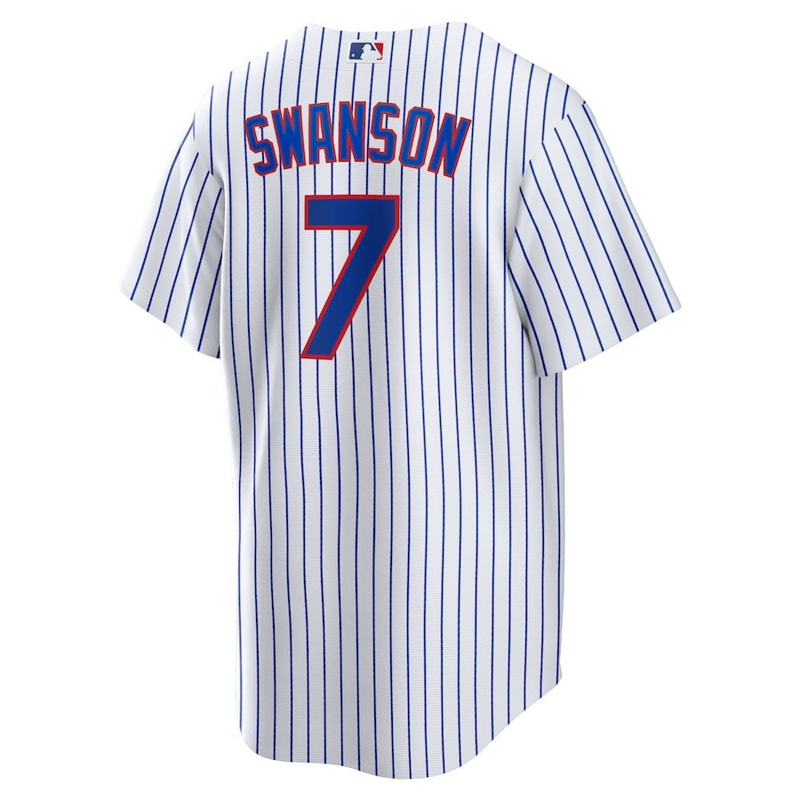 Dansby Swanson 7 Chicago Cubs Home Player White/Royal MLB Jersey Men's