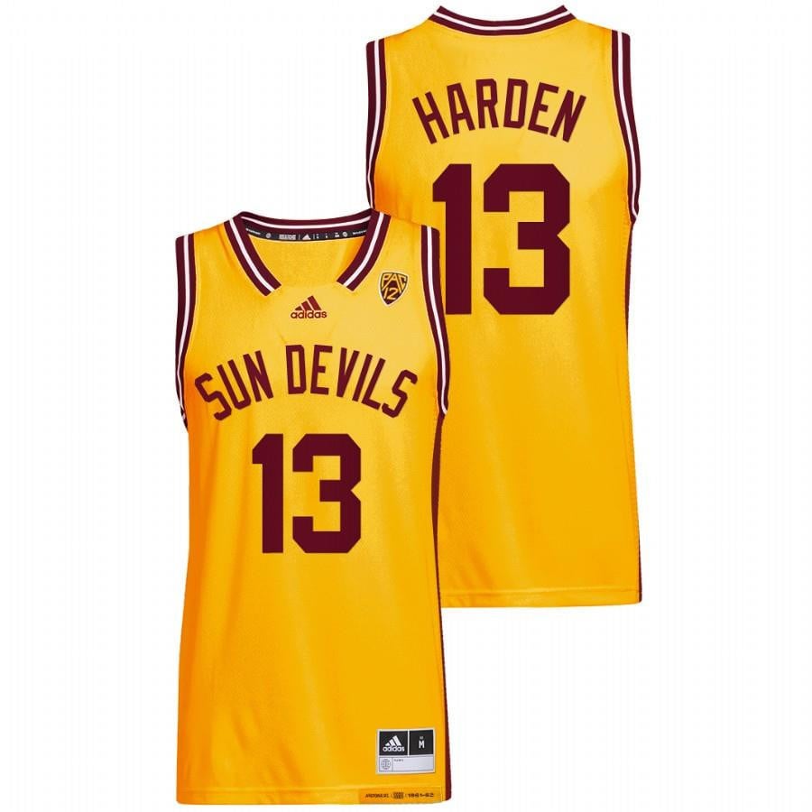 Arizona State Sun Devils James Harden 13 Gold Reverse Retro NCAA Jersey Men's