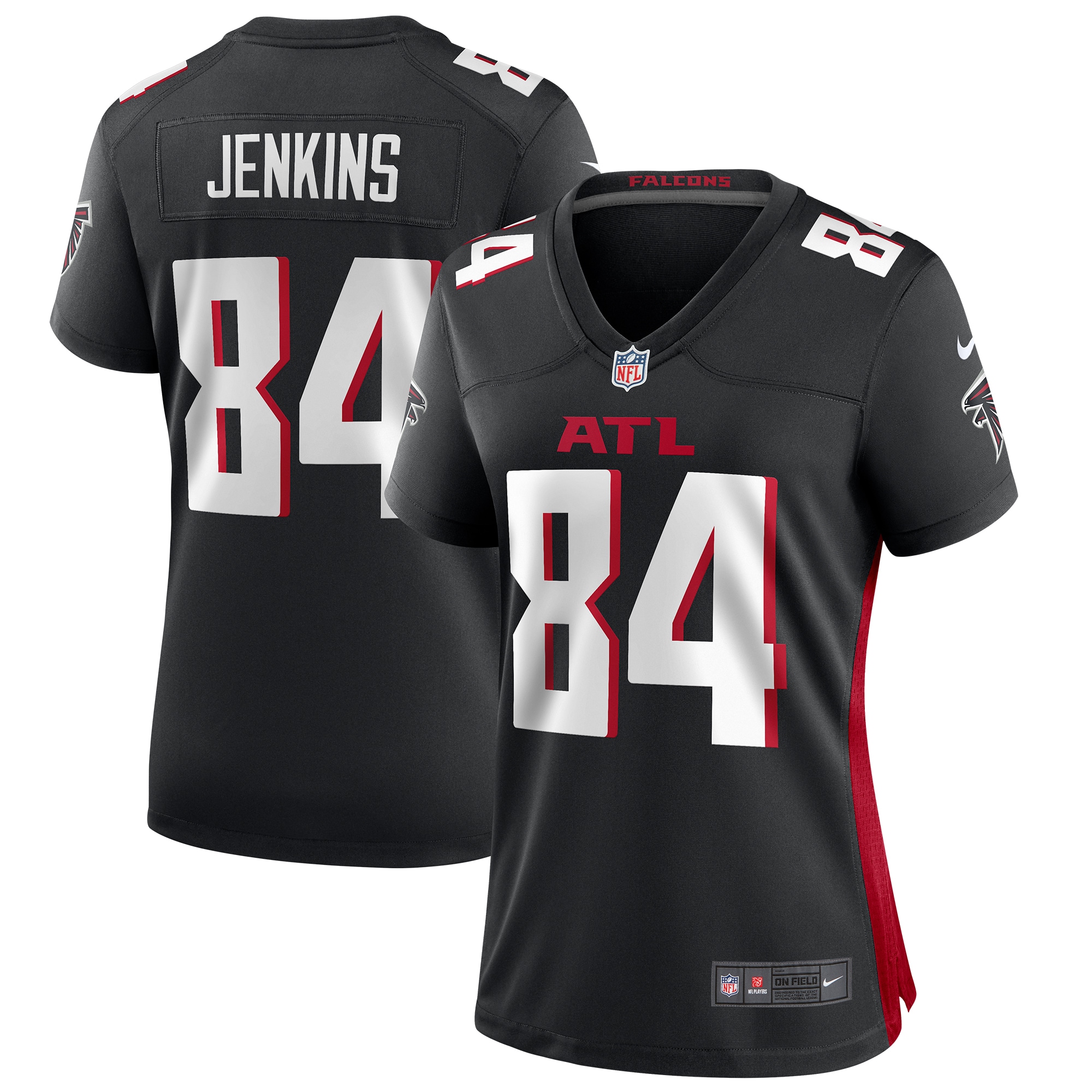 Atlanta Falcons Alfred Jenkins Black Game Retired Player NFL Jersey Women's
