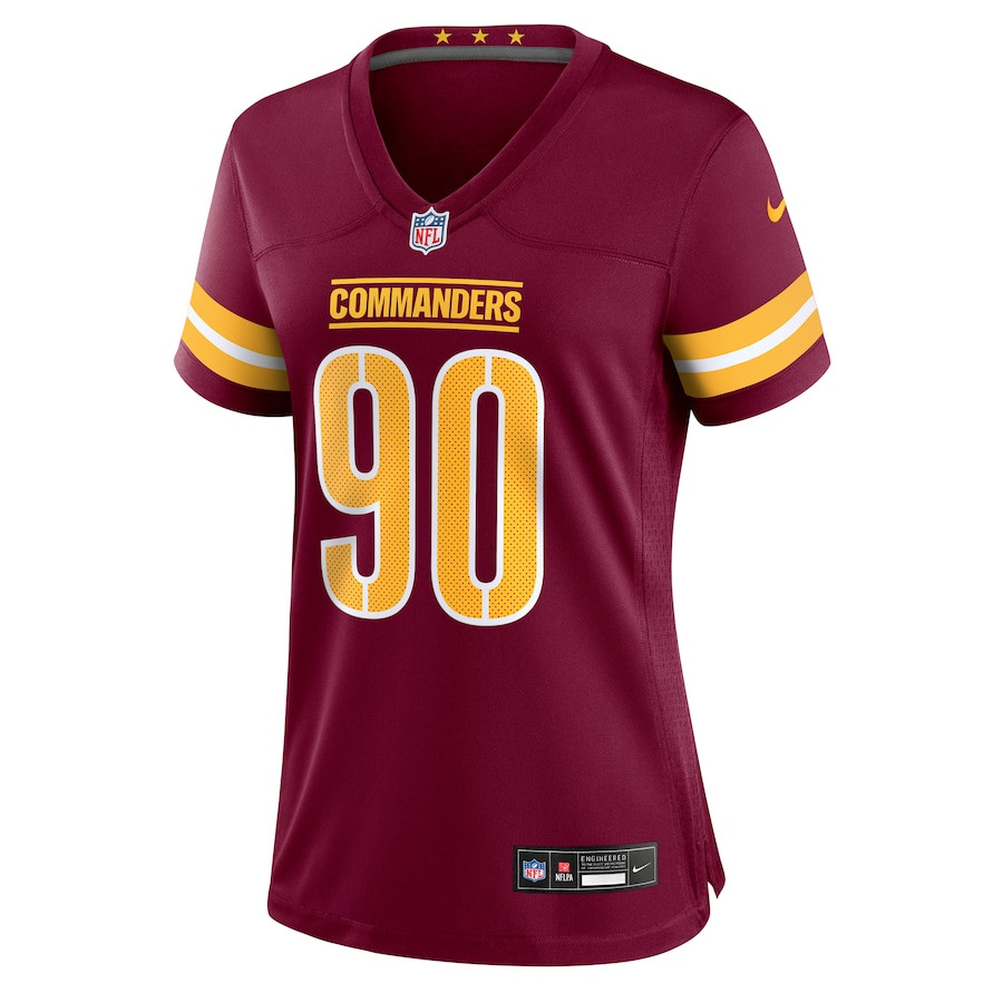 Javontae Jean-Baptiste 90 Washington Commanders Game Burgundy NFL Jersey Women's
