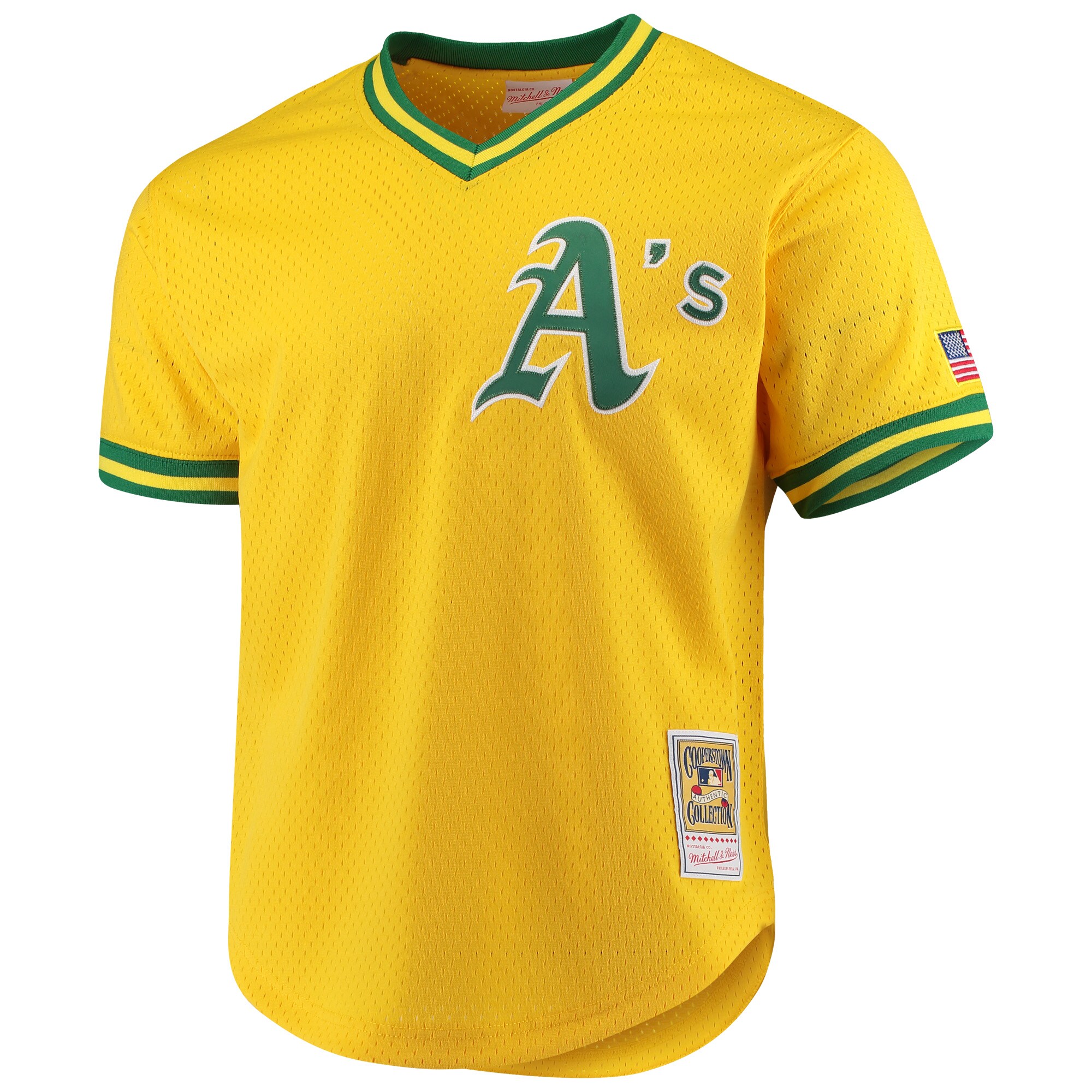 Oakland Athletics Jose Canseco Mitchell Ness Gold Cooperstown Collection Mesh Batting Practice MLB Jersey Men's