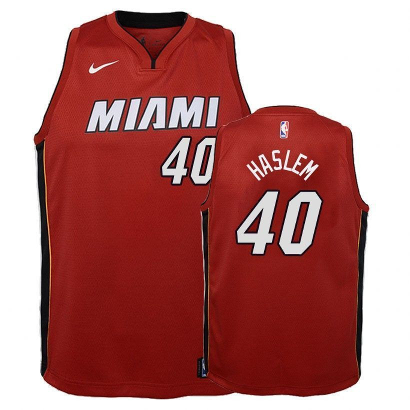 Miami Heat Udonis Haslem 40 Statet Red NBA Jersey Youth