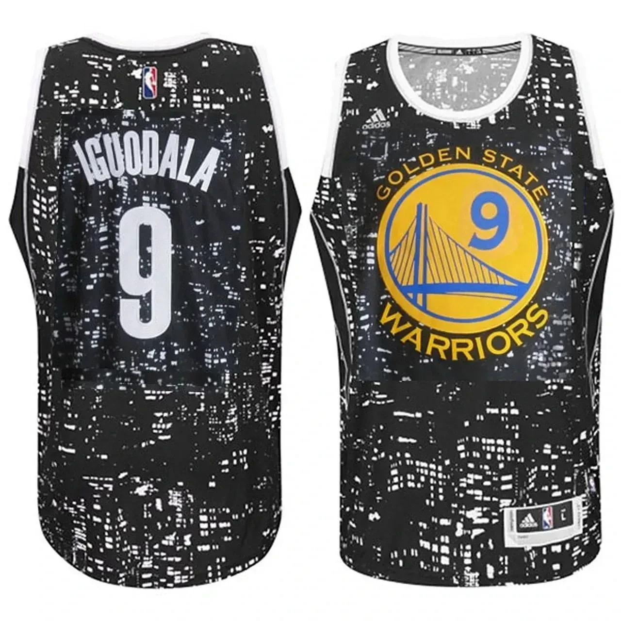 Golden State Warriors 9 Andre Iguodala City Lights Black Swingman NBA Jersey Men's
