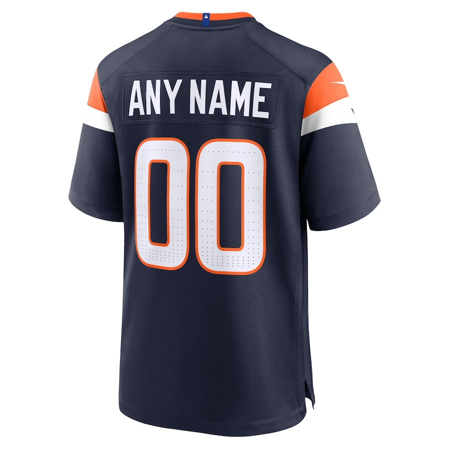 Denver Broncos Alternate Custom Game Navy NFL Jersey Men's