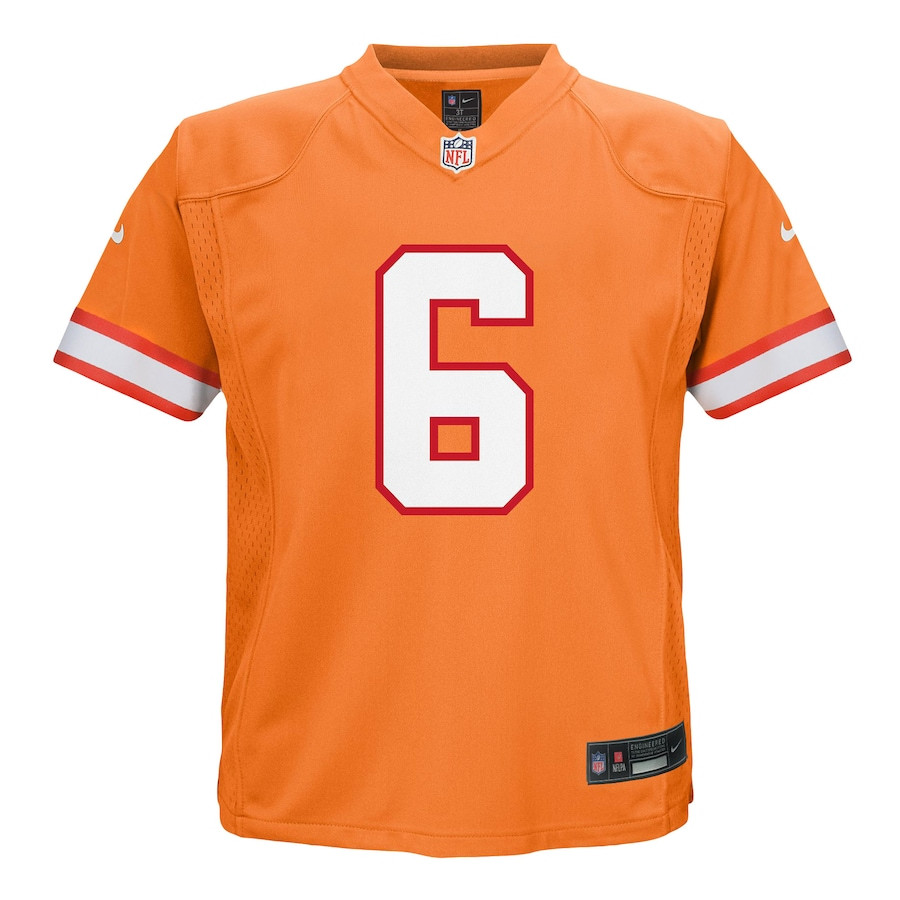 Baker Mayfield 6 Tampa Bay Buccaneers Game Orange NFL Jersey Youth