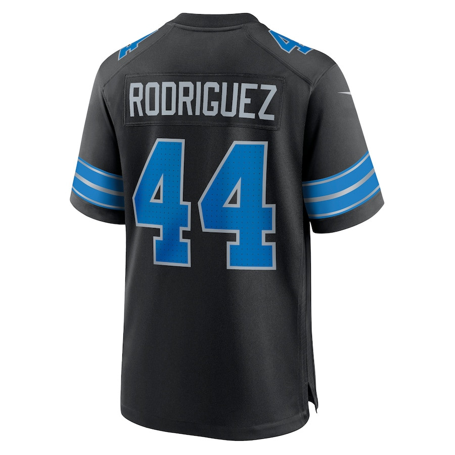 Malcolm Rodriguez 44 Detroit Lions 2nd Alternate Game Black, Men NFL Jersey Men's