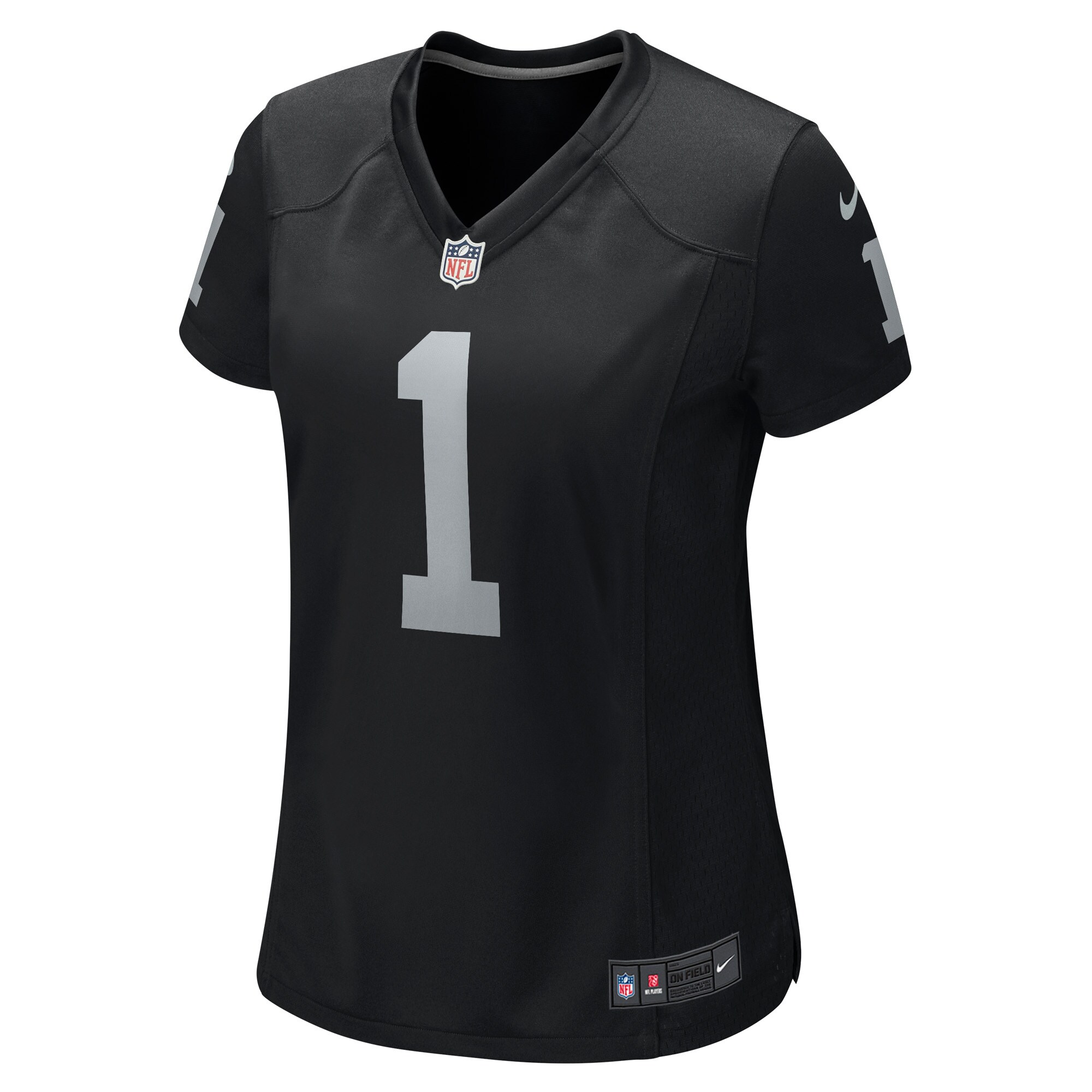 Las Vegas Raiders Number 1 Bride Black Game NFL Jersey Women's