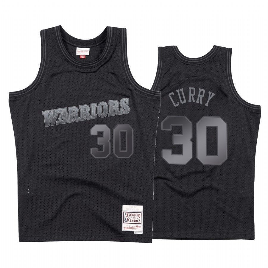 Golden State Warriors Stephen Curry 30 Black Tonal NBA Jersey Men's