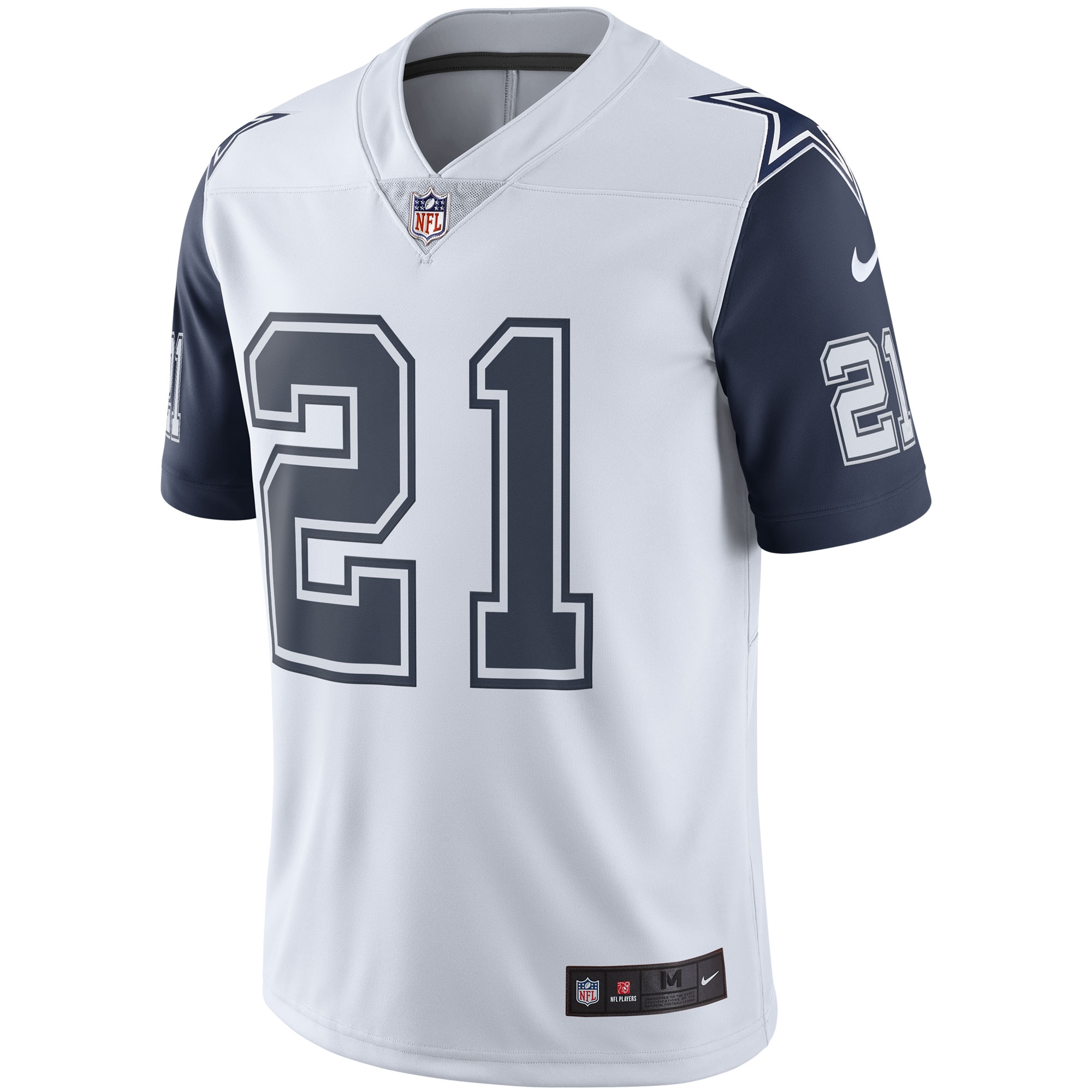 Dallas Cowboys Ezekiel Elliott White Color Rush Vapor Limited NFL Jersey Men's