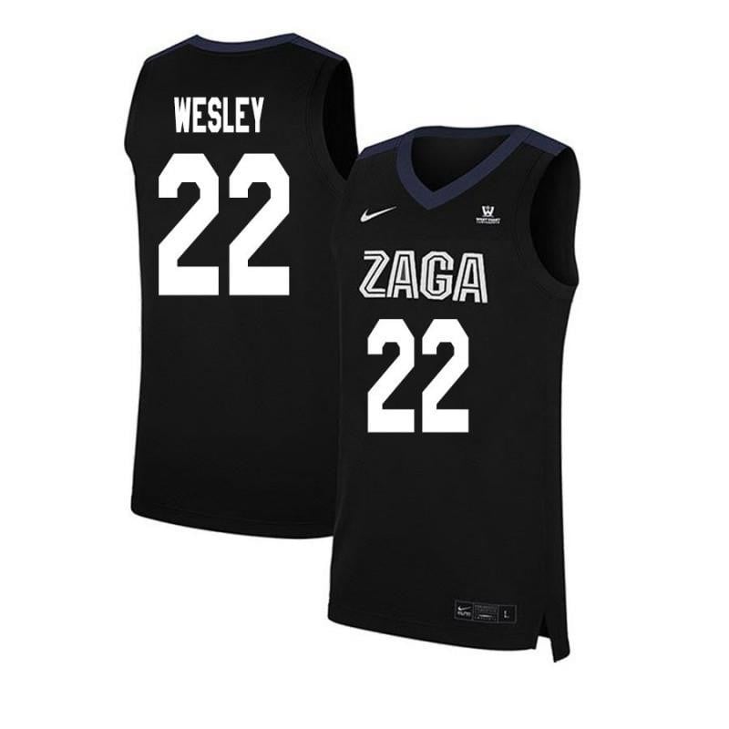 22 Byron Wesley Black Elite Gonzaga Bulldogs NCAA Jersey Men's