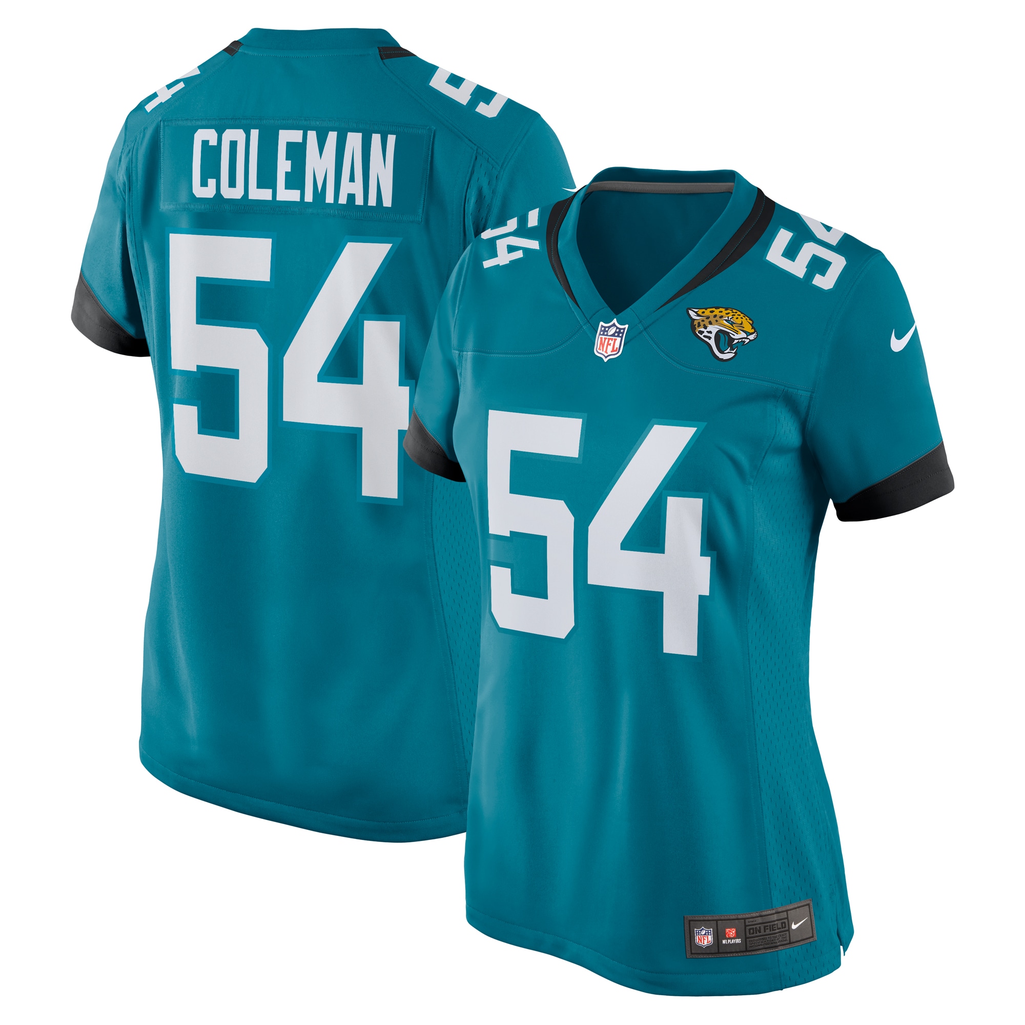 Jacksonville Jaguars DJ Coleman Teal Game NFL Jersey Women's