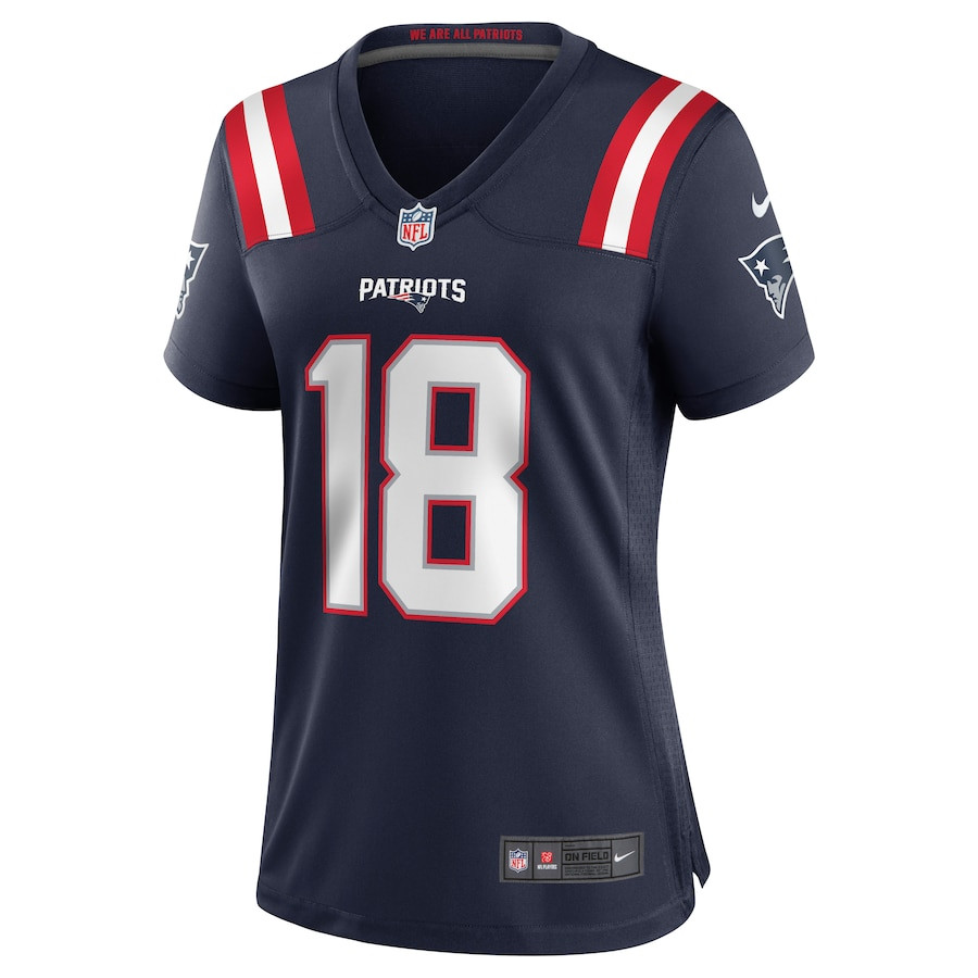 Matthew Slater 18 New England Patriots Team Game Navy NFL Jersey Women's