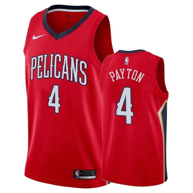 New Orleans Pelicans Elfrid Payton 4 Statet Red NBA Jersey Men's