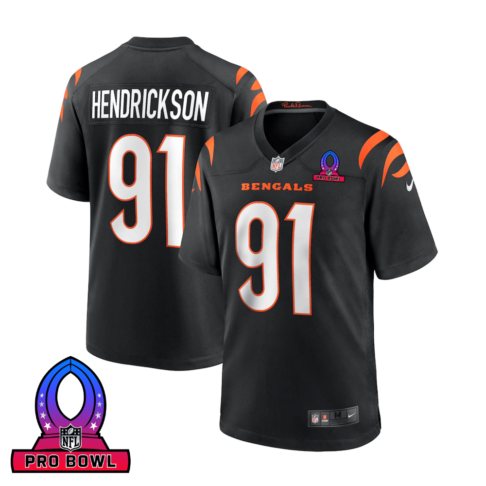 Trey Hendrickson 91 Cincinnati Bengals 2025 Pro Bowl Patch Game Black NFL Jersey Men's
