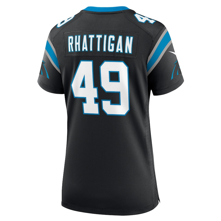 Jon Rhattigan 49 Carolina Panthers Game Black NFL Jersey Women's