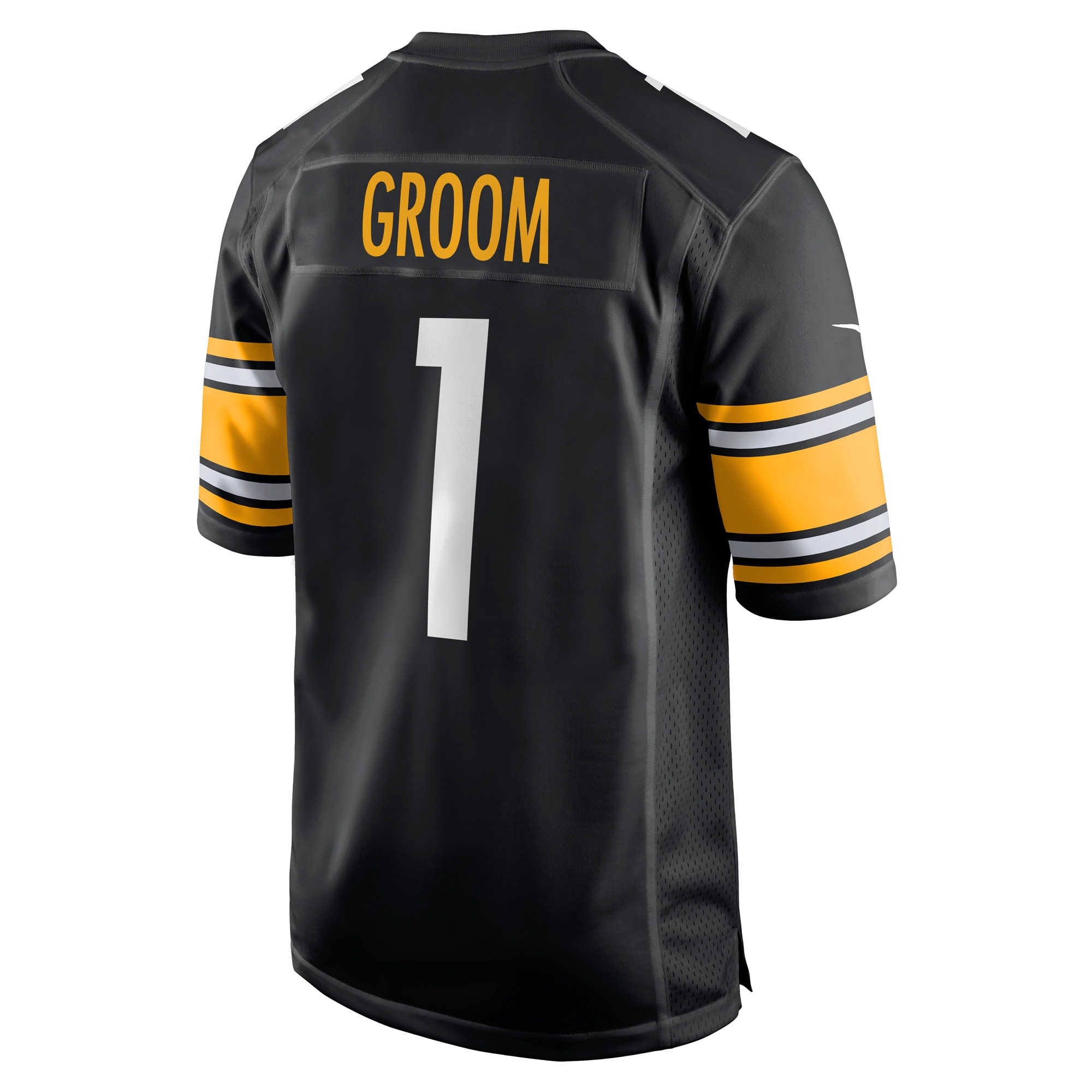 Pittsburgh Steelers Number 1 Groom Black Game NFL Jersey Men's