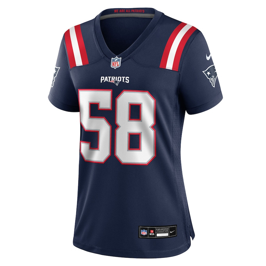 Marcus Harris 58 New England Patriots Team Game Navy NFL Jersey Women's